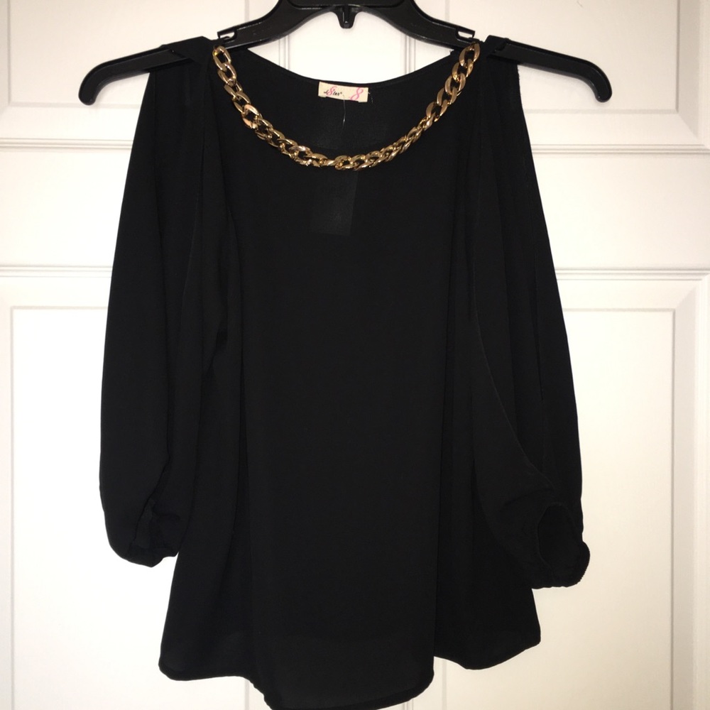 Black Top with Gold Chain